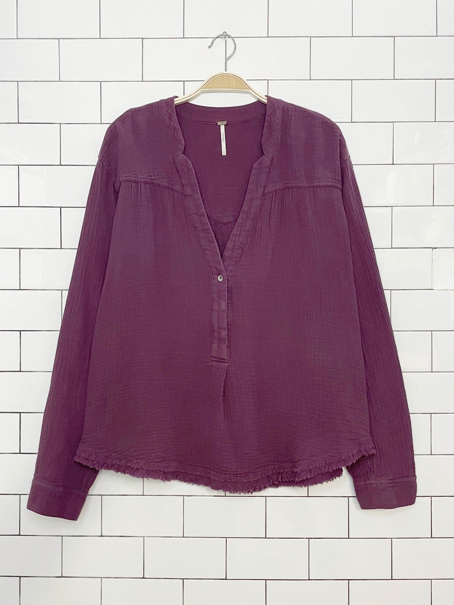 free people changing horizons gauze cotton oversized top