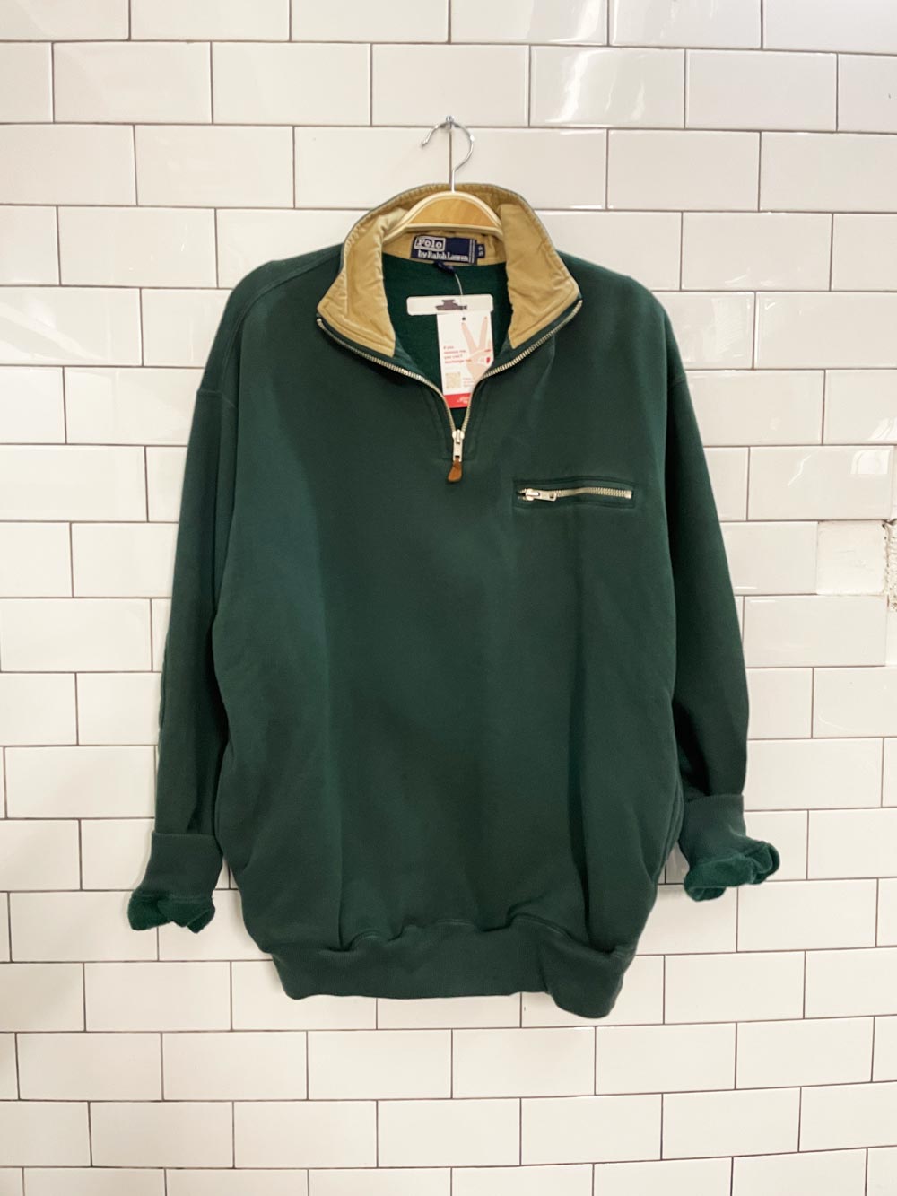 vintage 80s polo ralph lauren 1/4 zip sweatshirt - good market thrift store