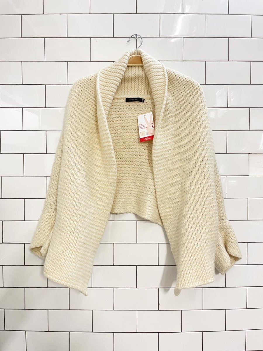 magnolia alpaca - wool open cardigan shawl - good market thrift store