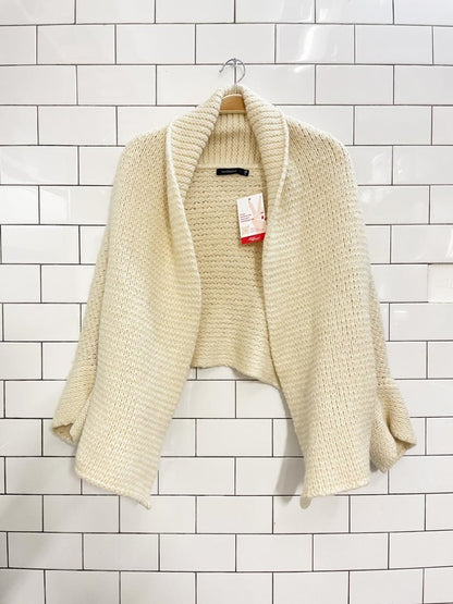 magnolia alpaca - wool open cardigan shawl - good market thrift store