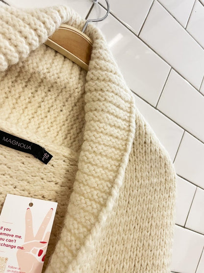 magnolia alpaca - wool open cardigan shawl - good market thrift store