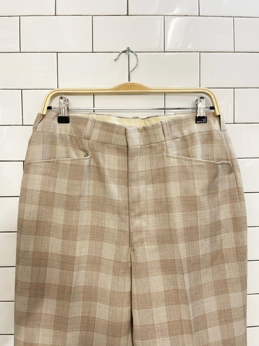 vintage 70s retro plaid flare leg trouser - good market thrift store