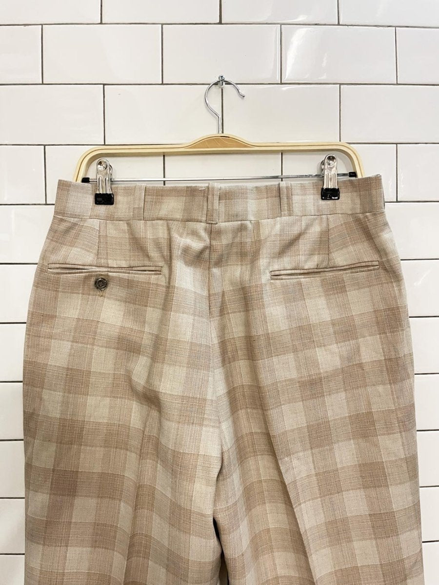 vintage 70s retro plaid flare leg trouser - good market thrift store