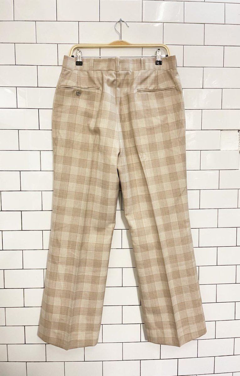 vintage 70s retro plaid flare leg trouser - good market thrift store