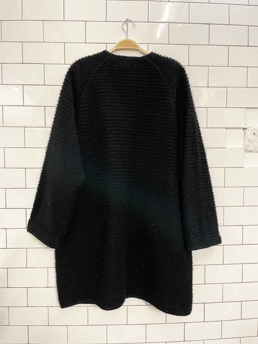 vintage 80s spanner oversized rib knit mohair sweater jacket - good market thrift store