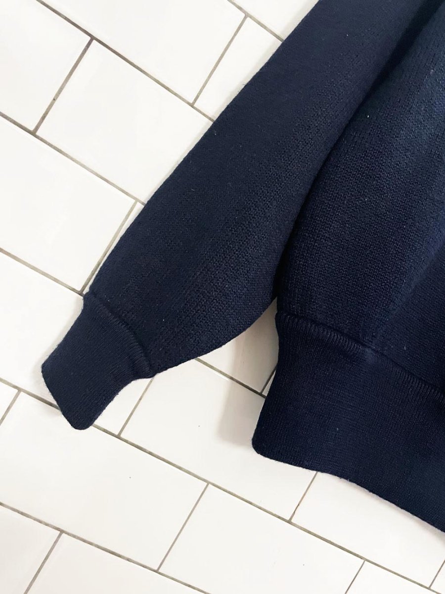 vintage 00s liz claiborne wool - blend minimal pocket knit sweater - good market thrift store