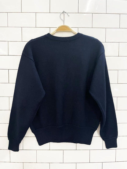 vintage 00s liz claiborne wool - blend minimal pocket knit sweater - good market thrift store