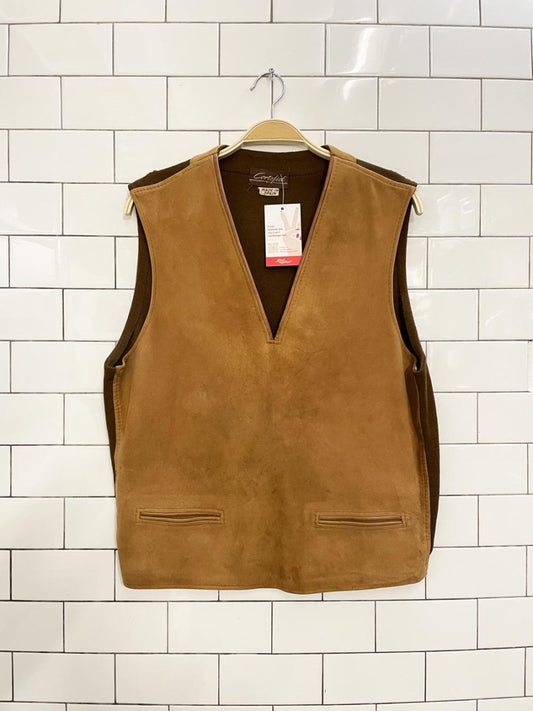 vintage 70s cortefiel lamb suede vest - good market thrift store