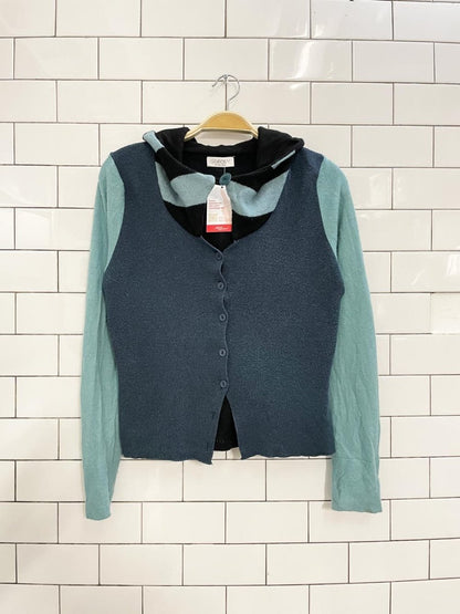 embody by tara white artsy wool knit hoodie - good market thrift store