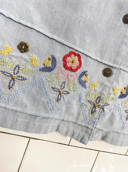 vintage 00s alfred dunner floral embroidered shirt - good market thrift store