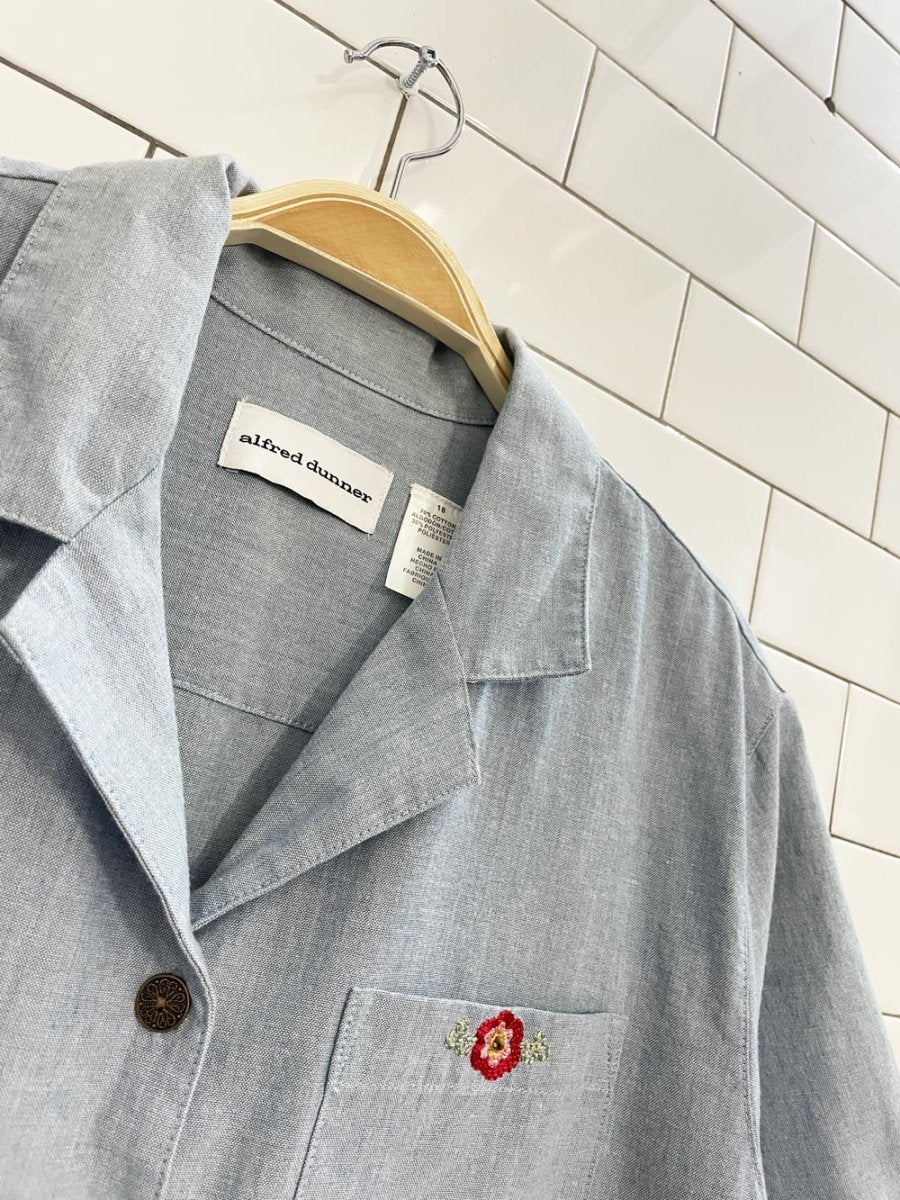 vintage 00s alfred dunner floral embroidered shirt - good market thrift store