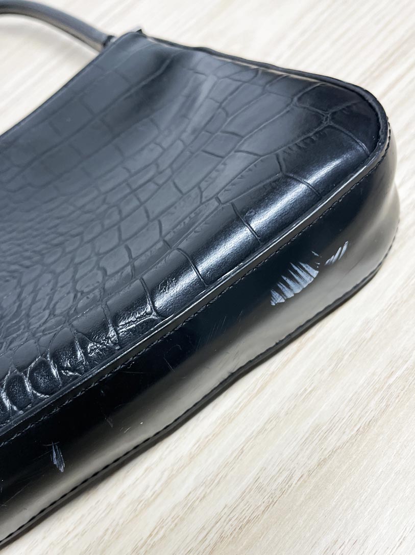 y2k nine west faux crocodile-skin mini shoulder bag