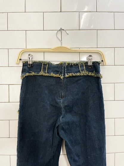 y2k candy rain made in usa frayed split flare jeans - good market thrift store