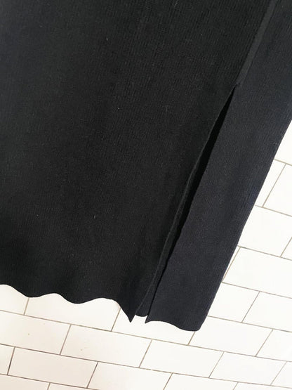 oak + fort 2024 sweetheart ribbed knit long sleeve midi dress - good market thrift store