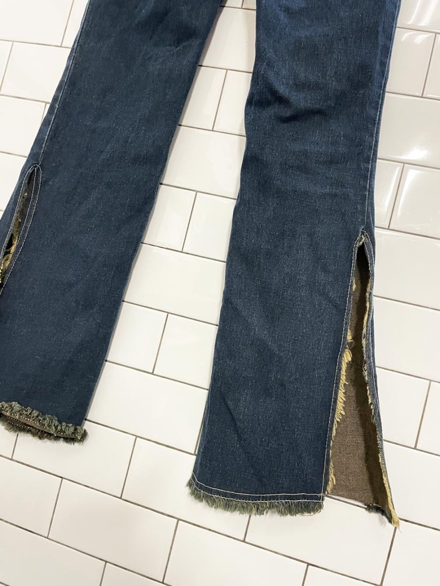 y2k candy rain made in usa frayed split flare jeans - good market thrift store