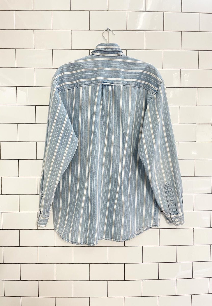 vintage 00s NR oversized stripe denim shirt - good market thrift store