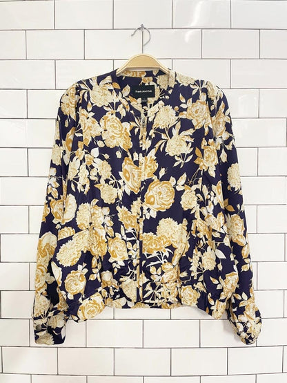 frank and oak silk - blend batwing floral jacket - good market thrift store