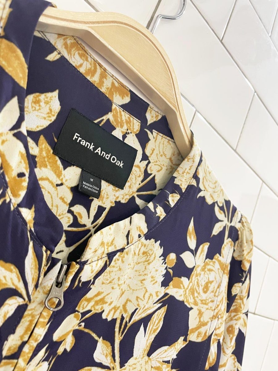 frank and oak silk - blend batwing floral jacket - good market thrift store