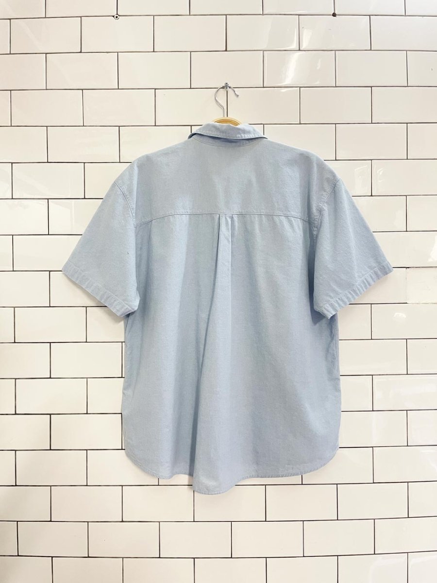 vintage 00s allyson whitmore fish embroidered shirt - good market thrift store