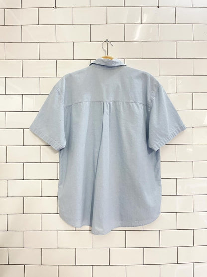 vintage 00s allyson whitmore fish embroidered shirt - good market thrift store