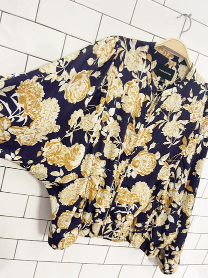 frank and oak silk - blend batwing floral jacket - good market thrift store
