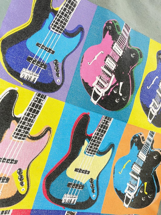 ben sherman rework andy warhol guitar muscle crop tee - good market thrift store