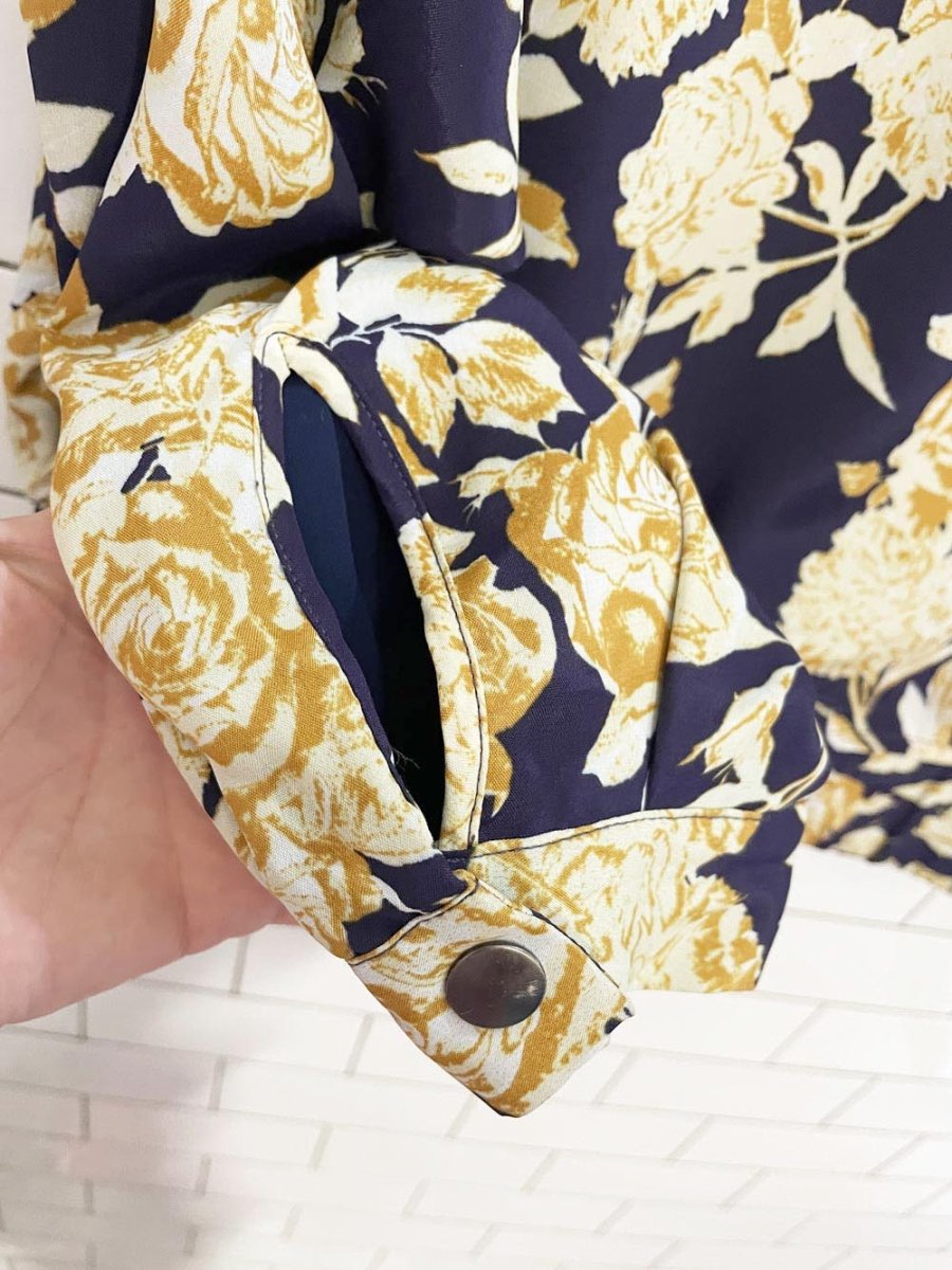 frank and oak silk - blend batwing floral jacket - good market thrift store