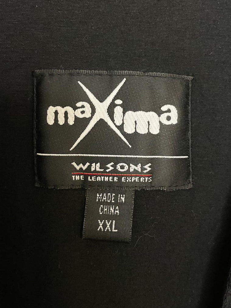 vintage 00s wilsons maxima soft leather minimal zip biker vest