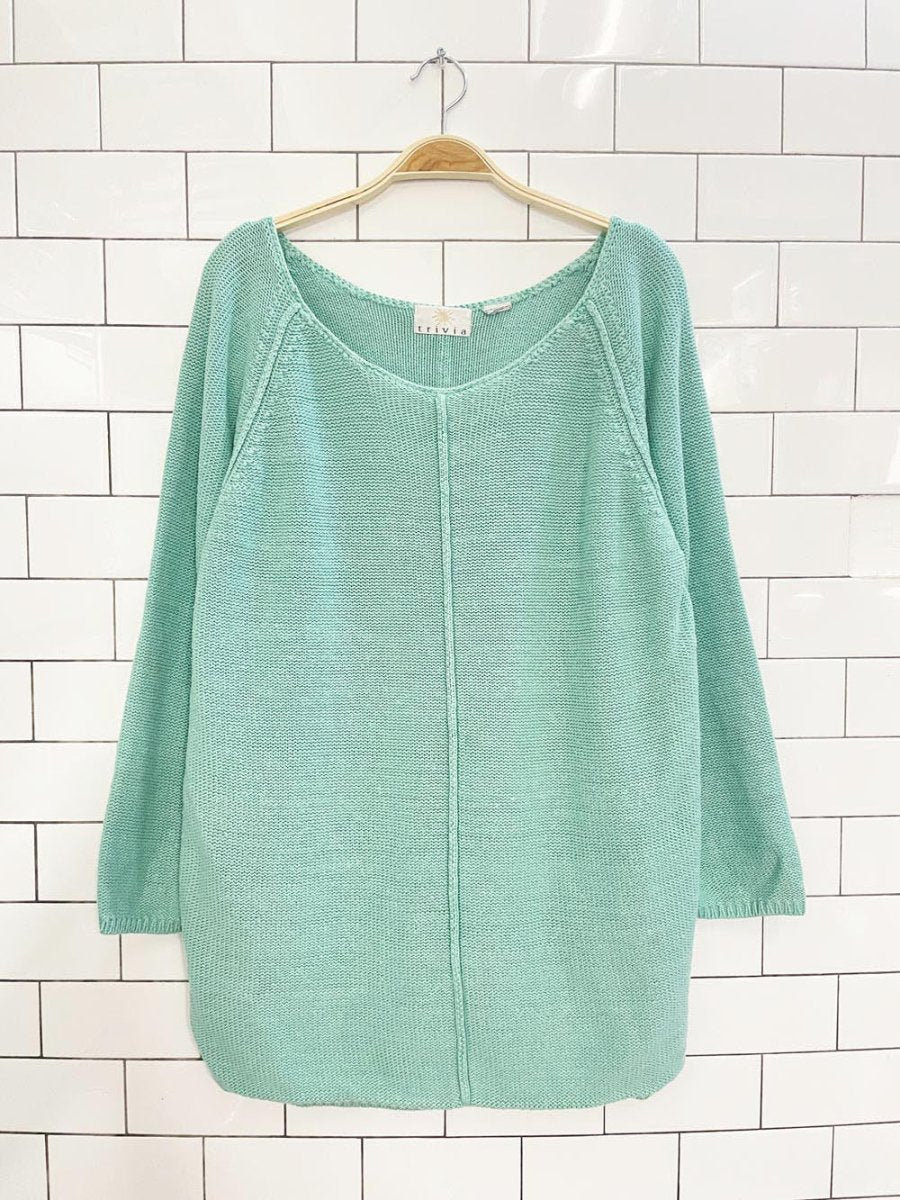 vintage 90s trivia relaxed knit sweater - good market thrift store