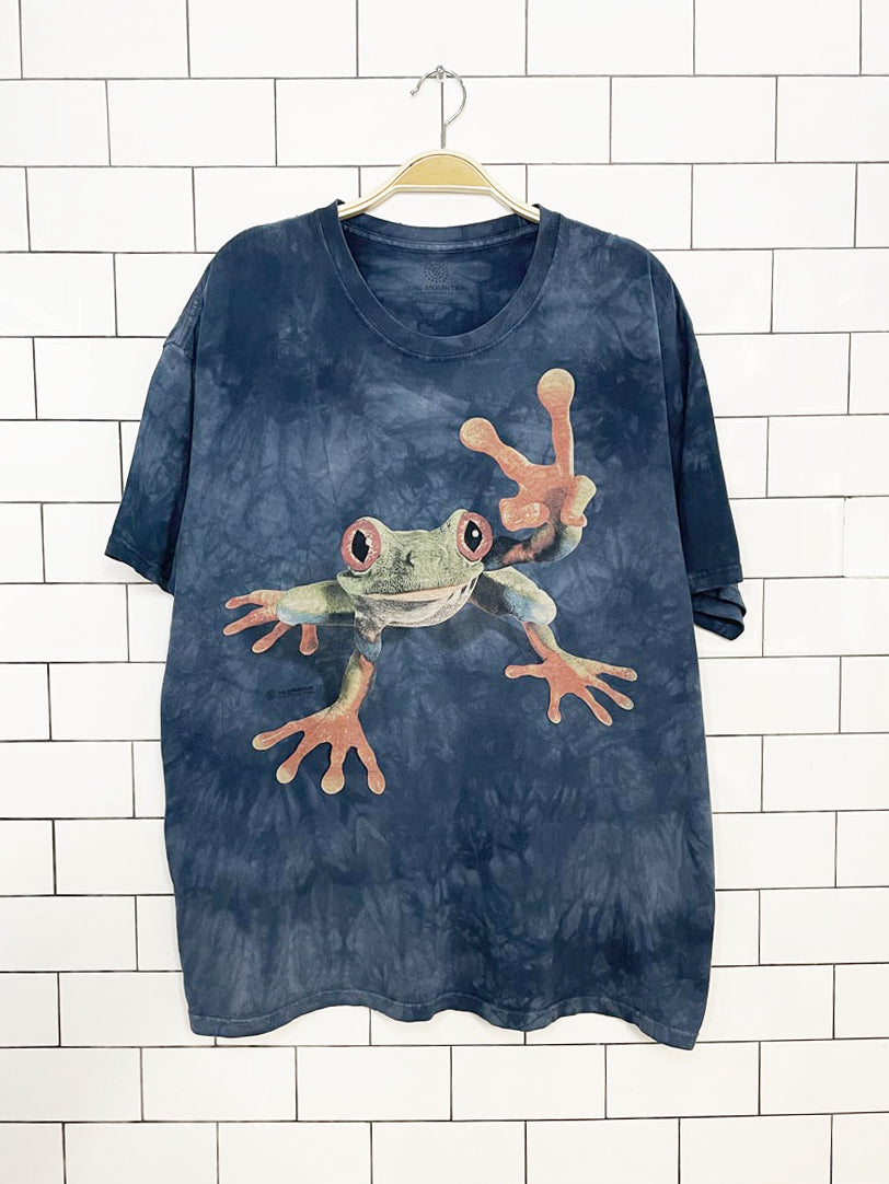 vintage 00s the mountain frog print tie dye tee | made in USA