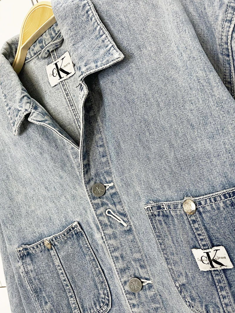 vintage 90s calvin klein jeans oversized denim chore jacket
