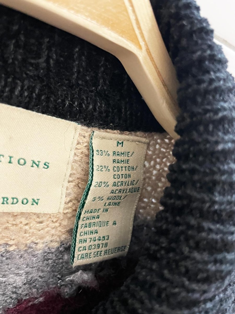 vintage 00s design options patchwork horses knit cardigan | philip & jane gordon - good market thrift store