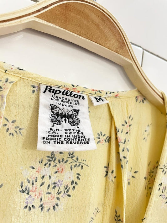 vintage 90s papillon floral full button maxi dress - good market thrift store