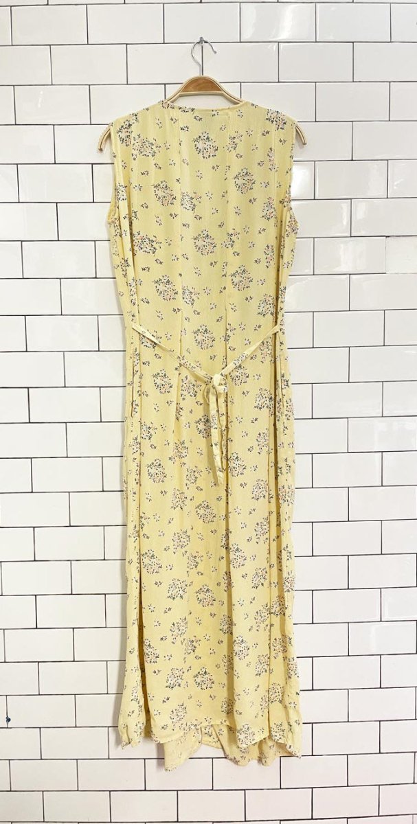 vintage 90s papillon floral full button maxi dress - good market thrift store