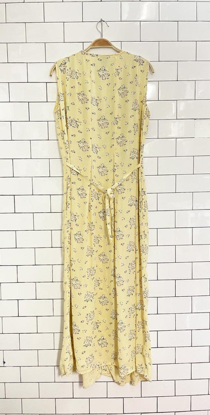 vintage 90s papillon floral full button maxi dress - good market thrift store