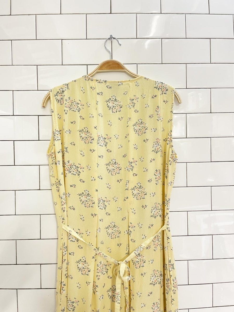 vintage 90s papillon floral full button maxi dress - good market thrift store