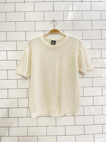 vintage 00s basic editions puff sleeve knit top - good market thrift store