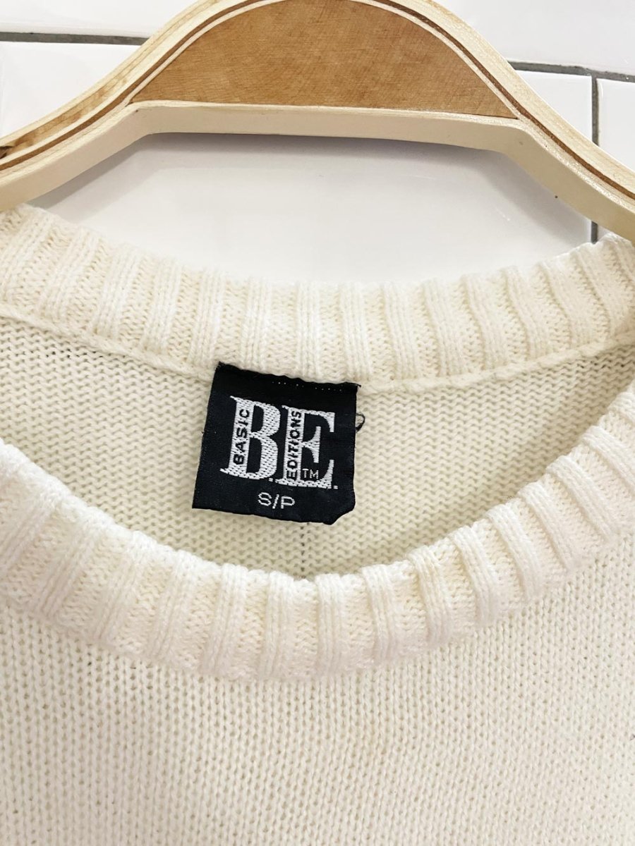 vintage 00s basic editions puff sleeve knit top - good market thrift store