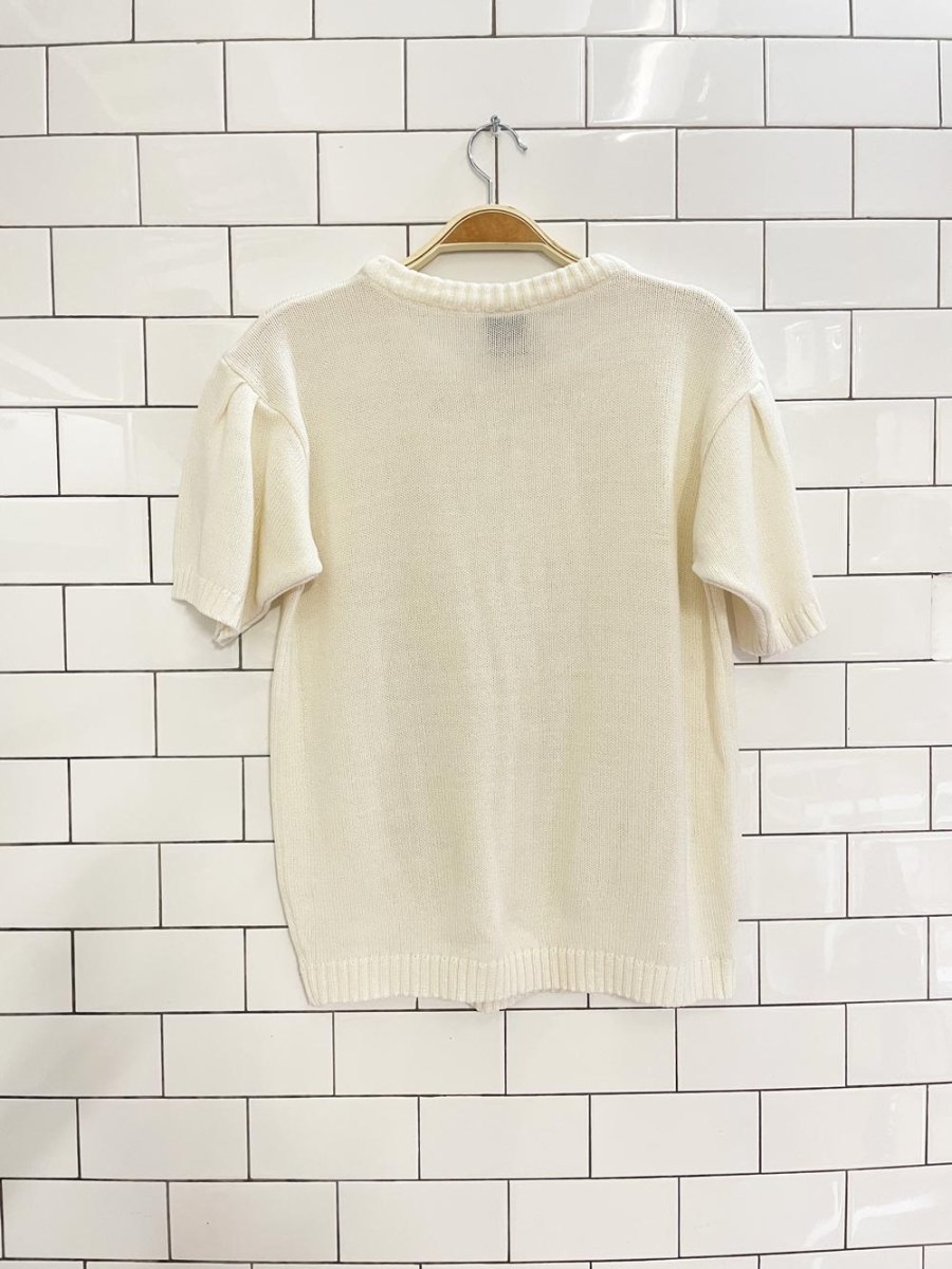 vintage 00s basic editions puff sleeve knit top - good market thrift store