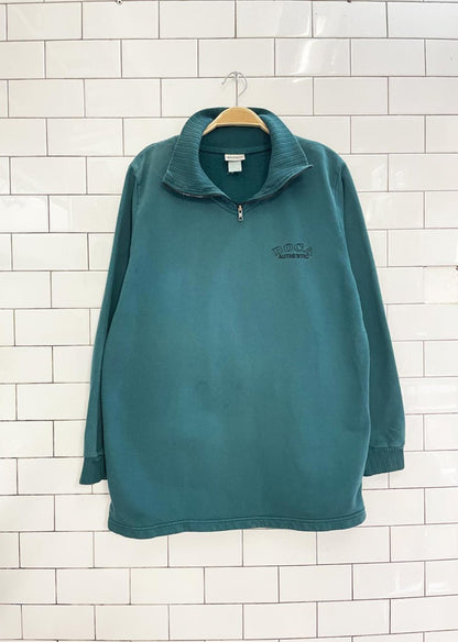 vintage 90s boca authentic 1/4 zip ribbed cuff sweatshirt - good market thrift store