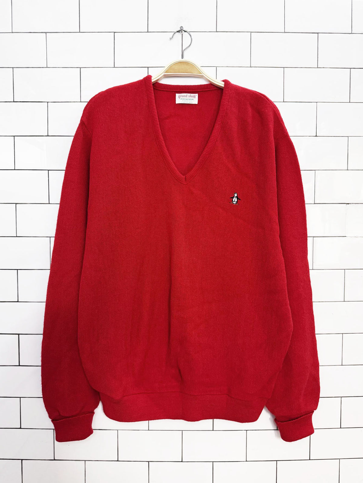 vintage 80s penguin grand slam knit sweater | made in USA | musingwear