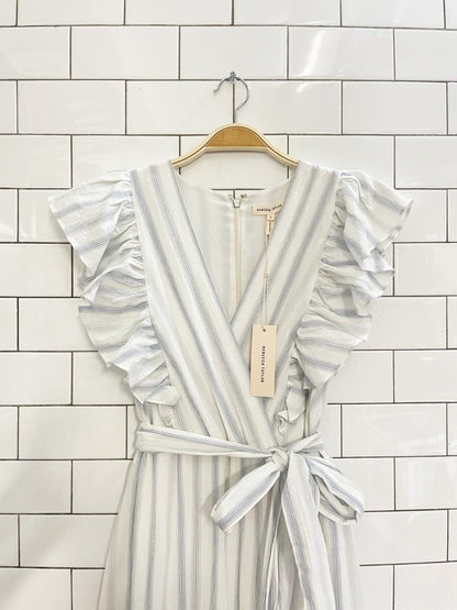 nwt rebecca taylor yarn die ruffle stripe midi dress - good market thrift store