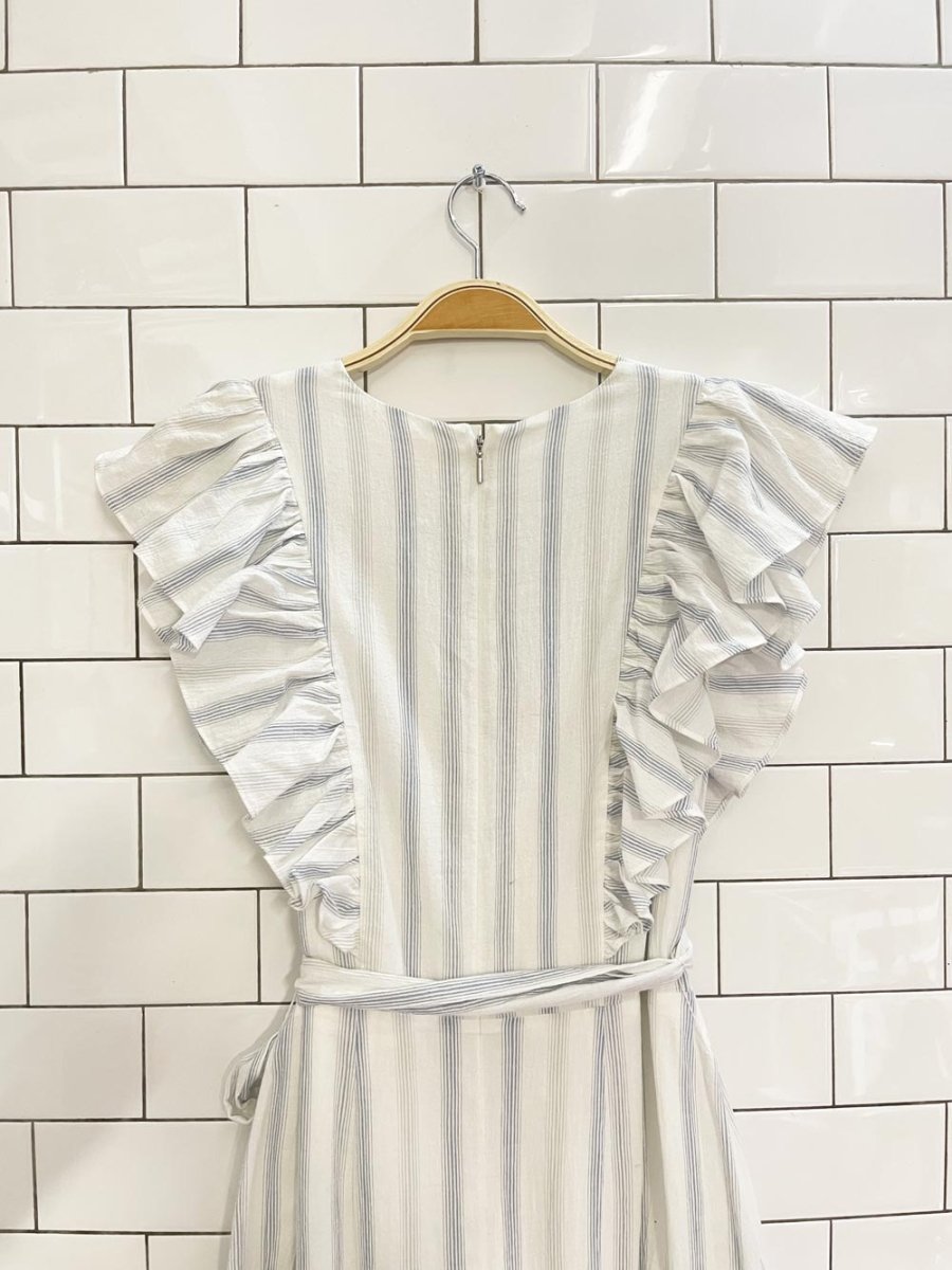 nwt rebecca taylor yarn die ruffle stripe midi dress - good market thrift store