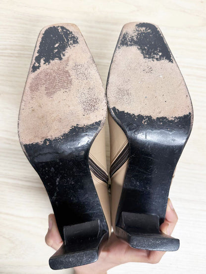 vintage 00s gabianni leather square toe heeled boots