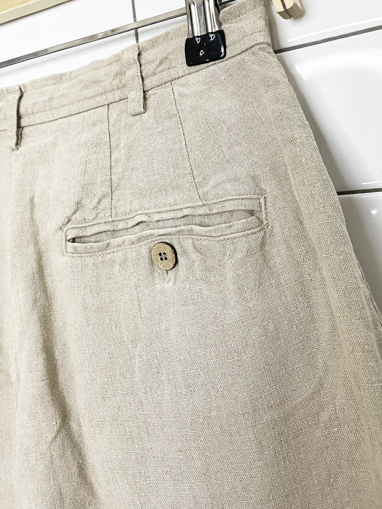 vintage valerie stevens sport 100% linen pleated trouser shorts