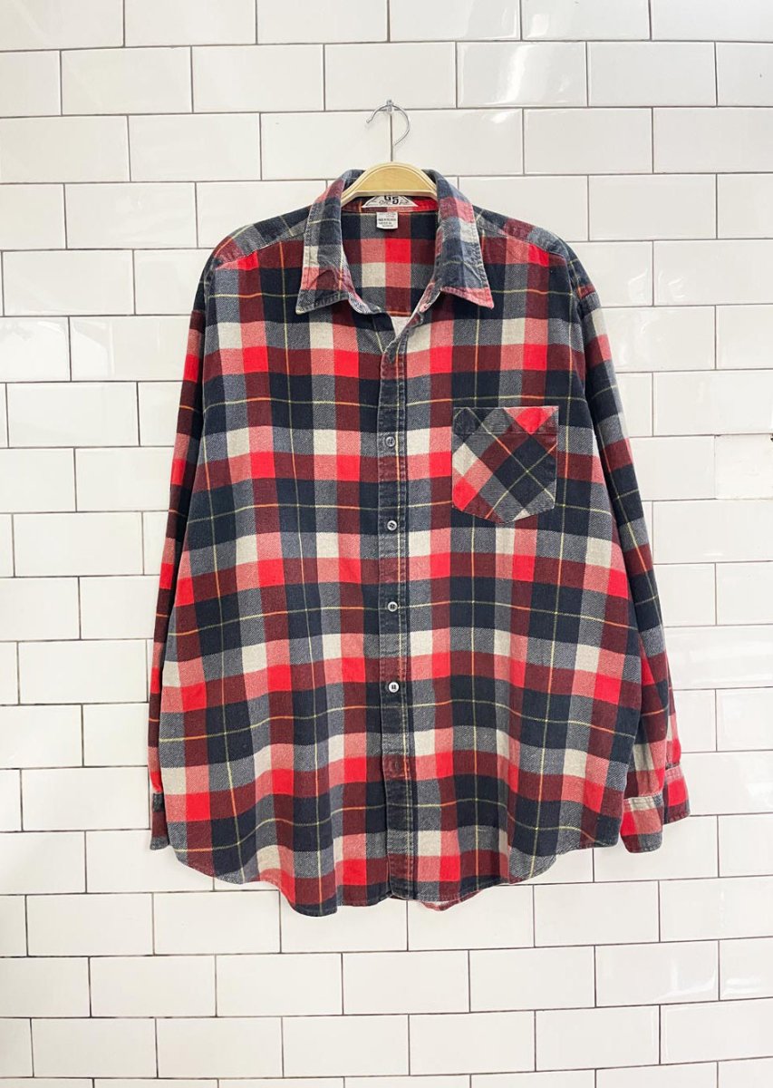 vintage gee five plaid flannel shirt - good market thrift store