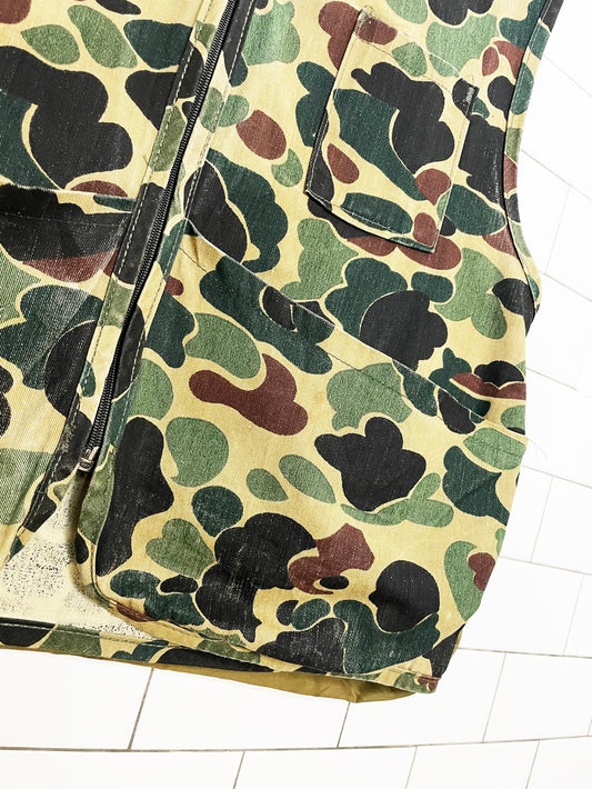 vintage 70s saftbak hunting duck camo vest | made in usa