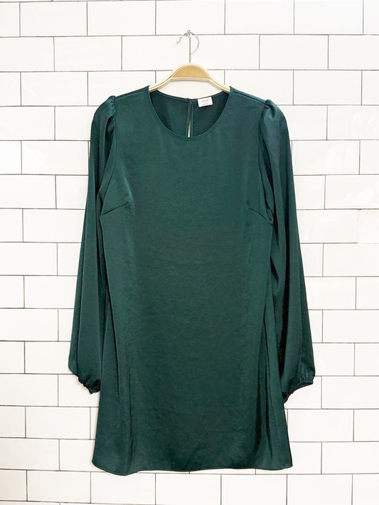 wilfred marie satin puff sleeve mini dress | aritzia