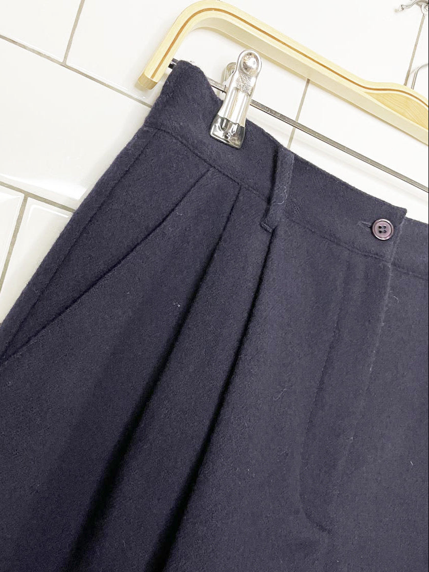 vintage sag harbour petite 100% wool pleated trouser shorts