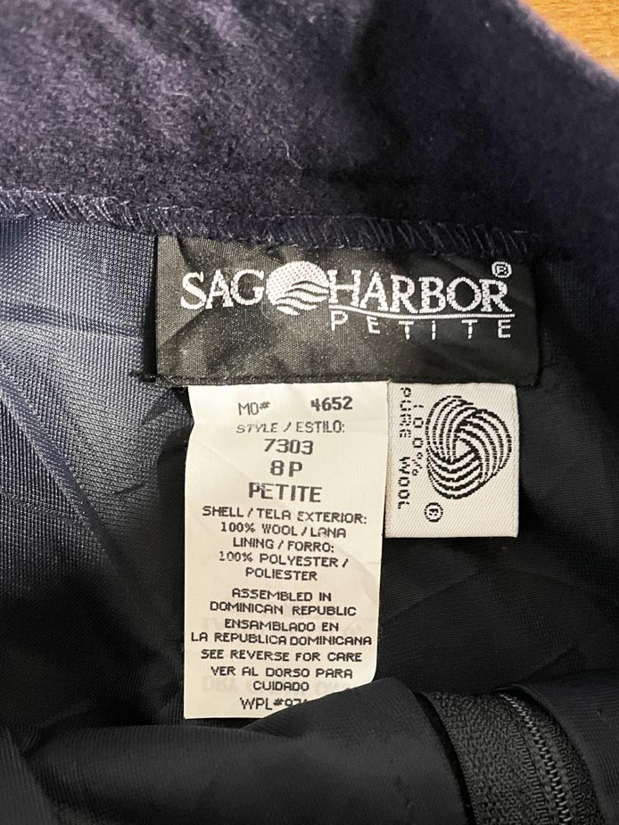 vintage sag harbour petite 100% wool pleated trouser shorts